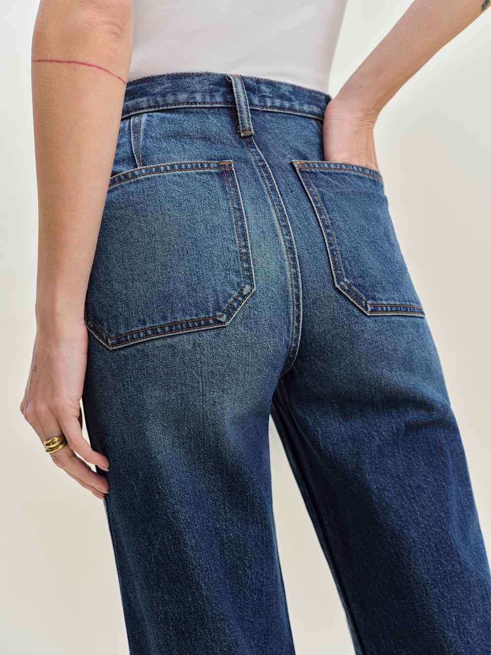 Reformation Alyssa Stretch High Rise Wide Leg Cropped Jeans - Mellusine