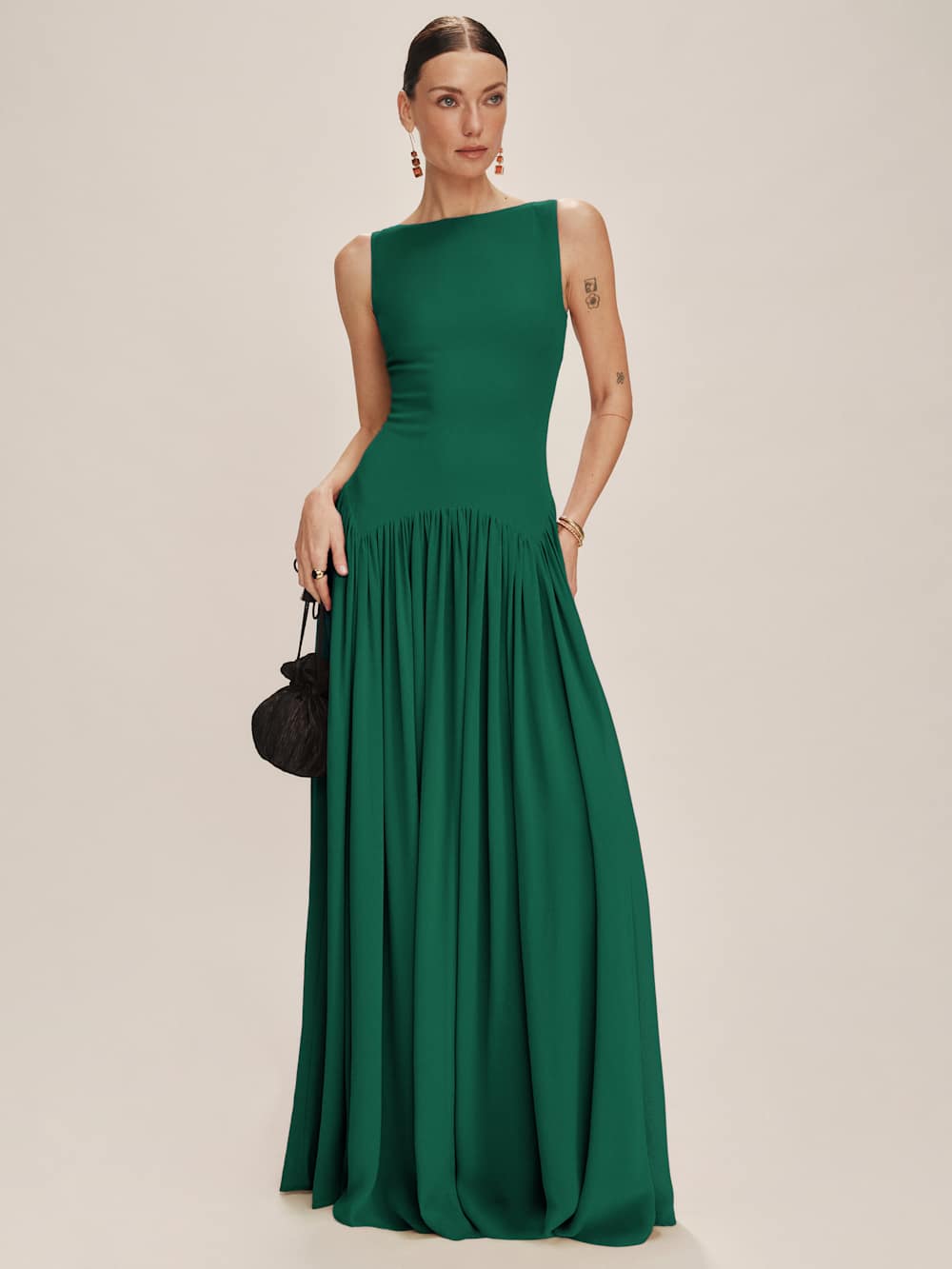 Reformation Camella Dress - Emerald