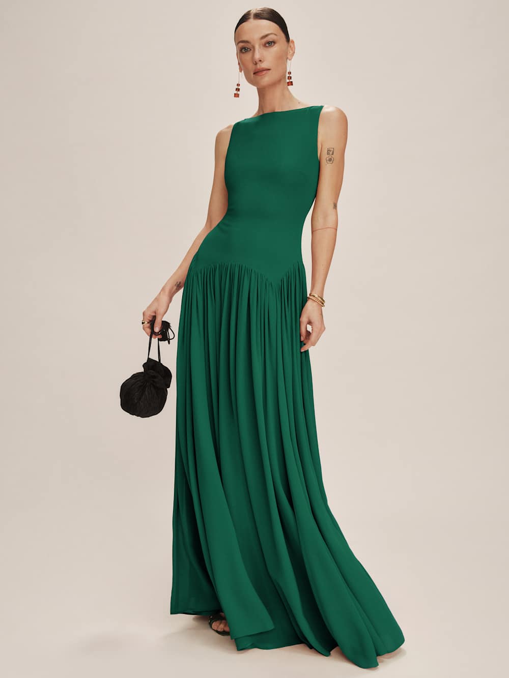 Reformation Camella Dress - Emerald