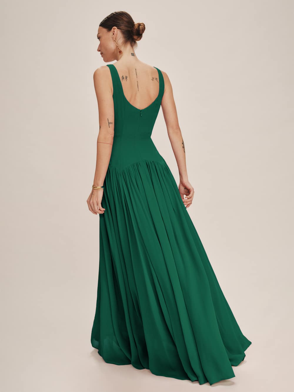 Reformation Camella Dress - Emerald
