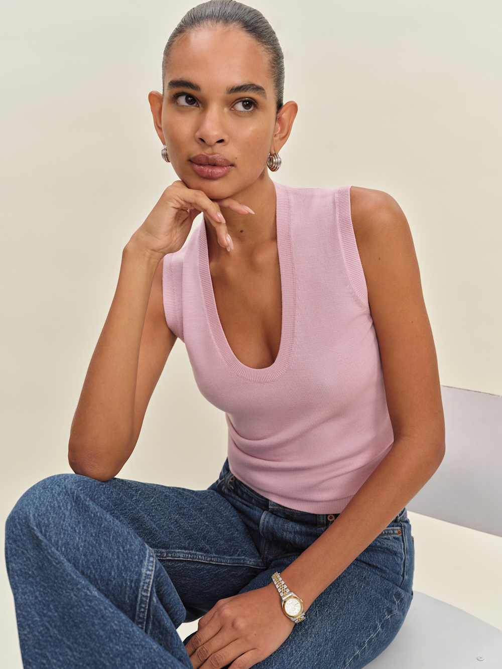 Reformation Marta Regenerative Merino Sweater Tank - Babygirl