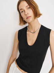 Reformation Marta Regenerative Merino Sweater Tank - Black