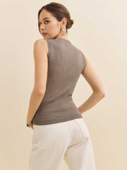 Reformation Marta Regenerative Merino Sweater Tank - Cocoa