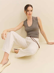 Reformation Marta Regenerative Merino Sweater Tank - Cocoa