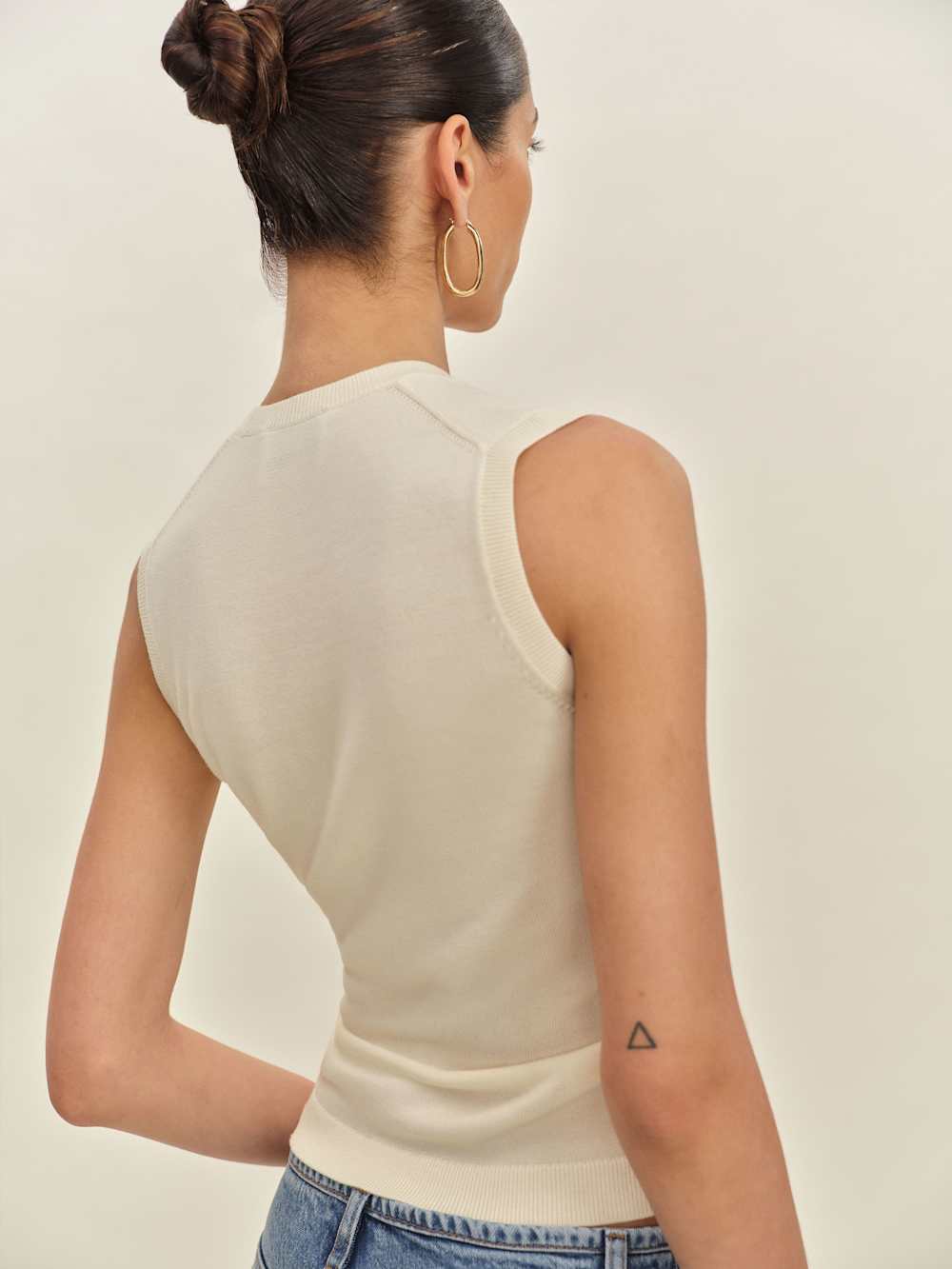 Reformation Marta Regenerative Merino Sweater Tank - Cream