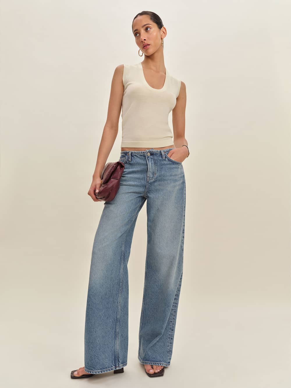 Reformation Marta Regenerative Merino Sweater Tank - Cream