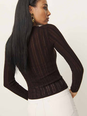 Reformation Nadia Regenerative Merino Lace Up Sweater - Mole