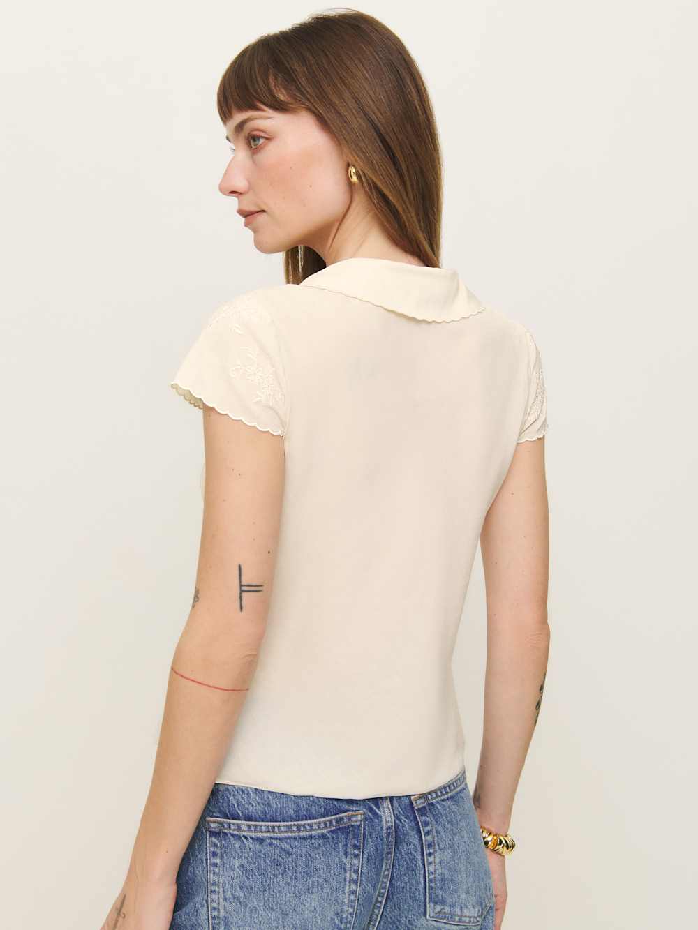Reformation Simonette Top - Cream