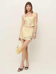 Reformation Ren Linen Skirt - Parmesan