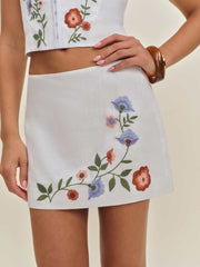 Reformation Ren Linen Skirt - White