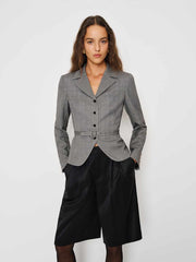 Reformation Mabel Jacket - Black Herringbone