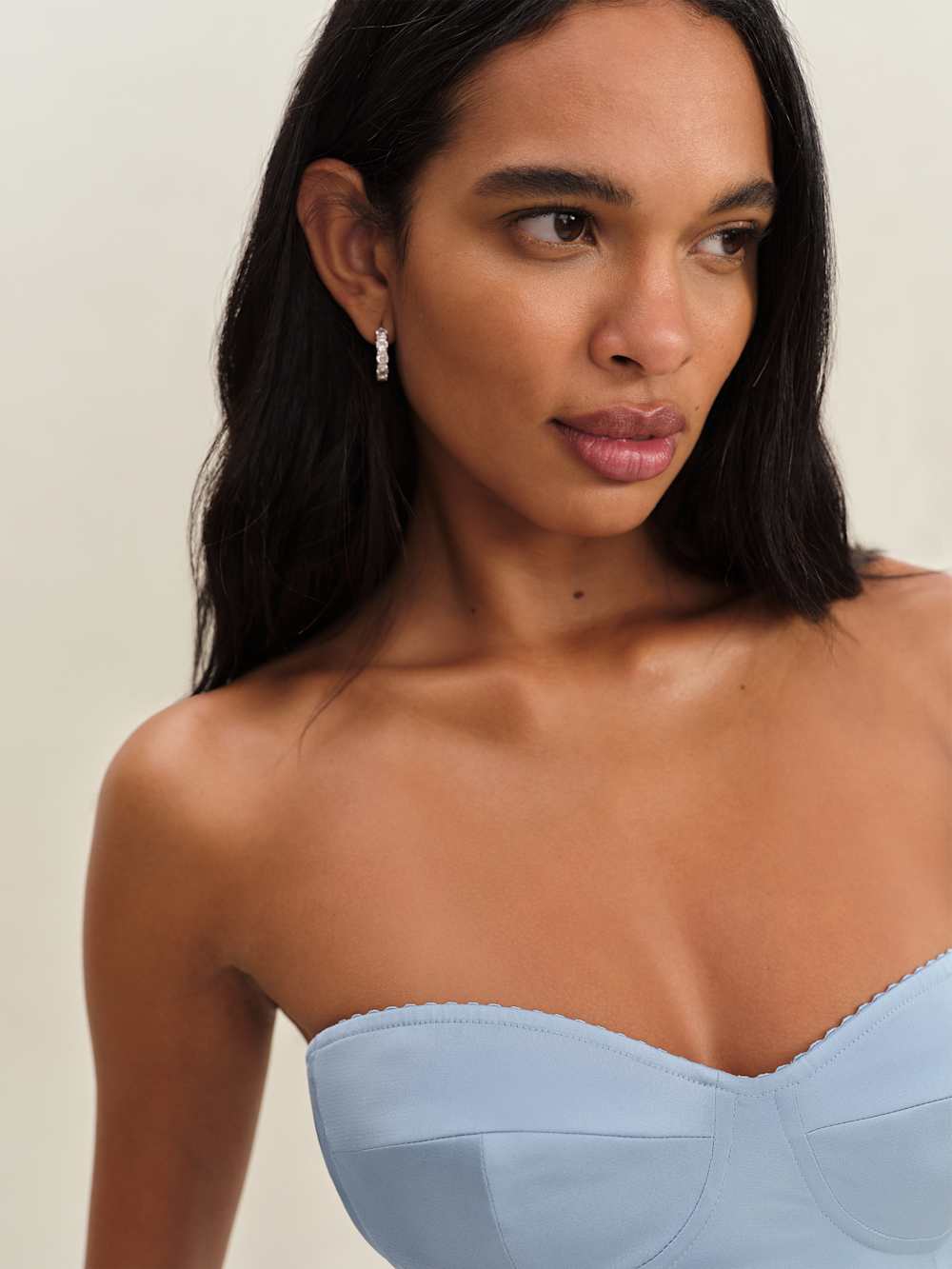 Reformation Britney Satin Dress - Blue Mist