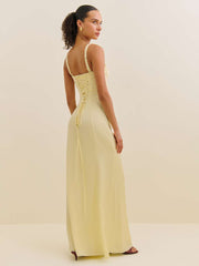 Reformation Britney Satin Dress - Buttercup