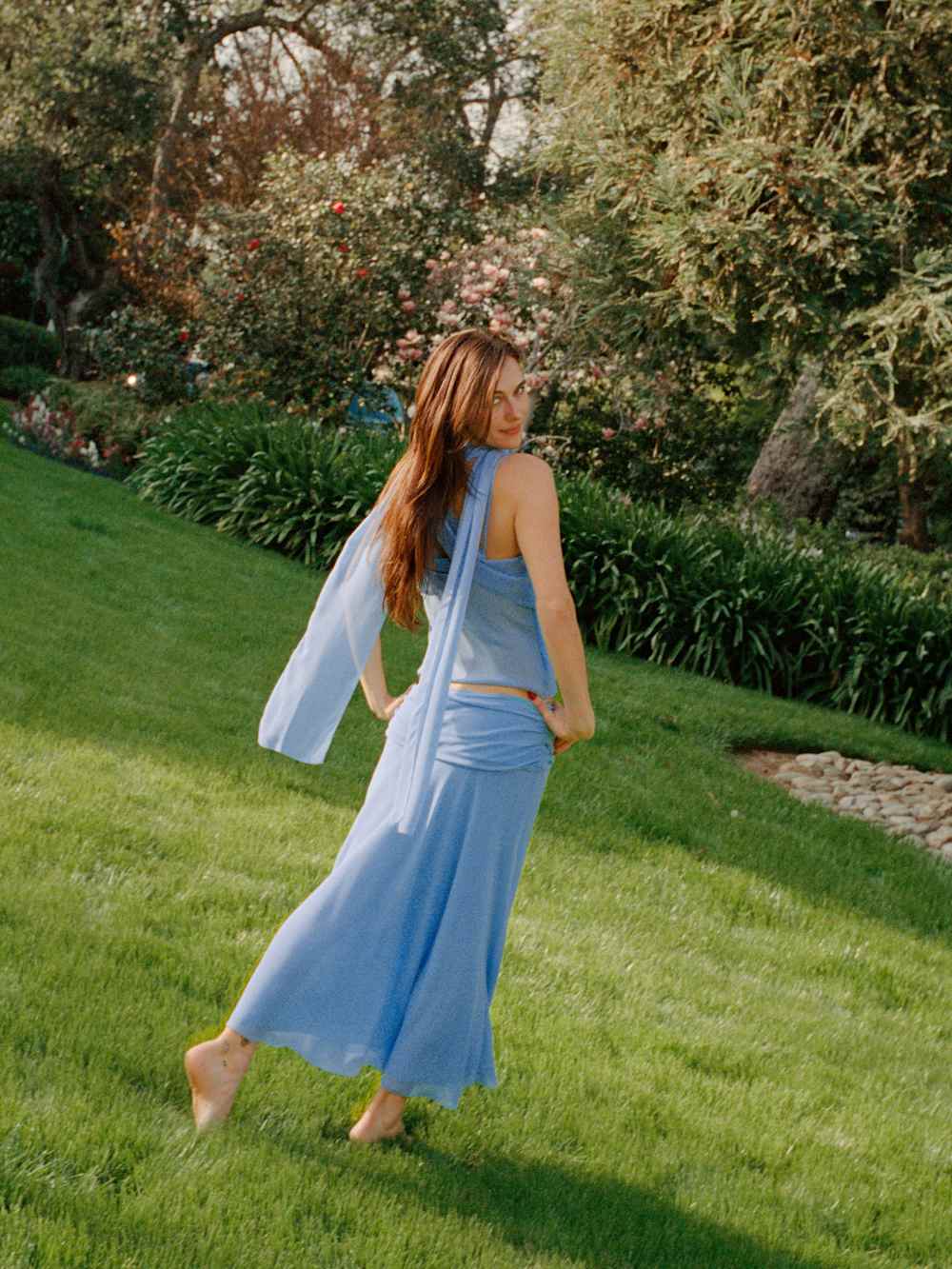 Reformation Olivia Low Waist Skirt - Ice Water