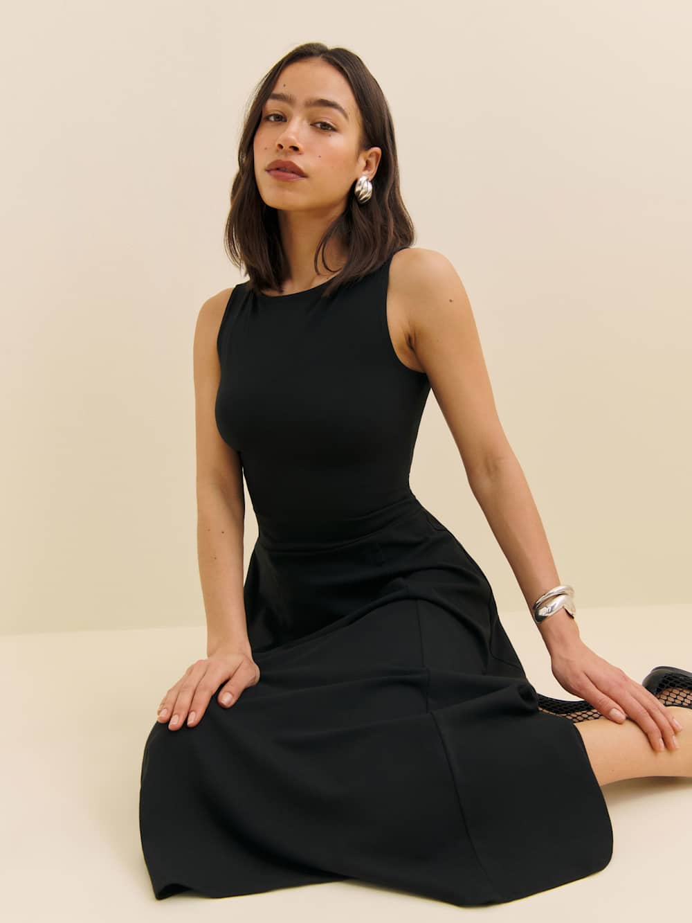 Reformation Devin Knit Dress - Black