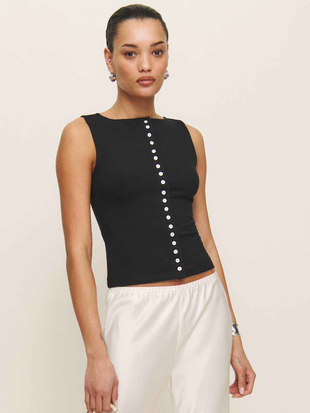 Reformation Julie Knit Top - Black