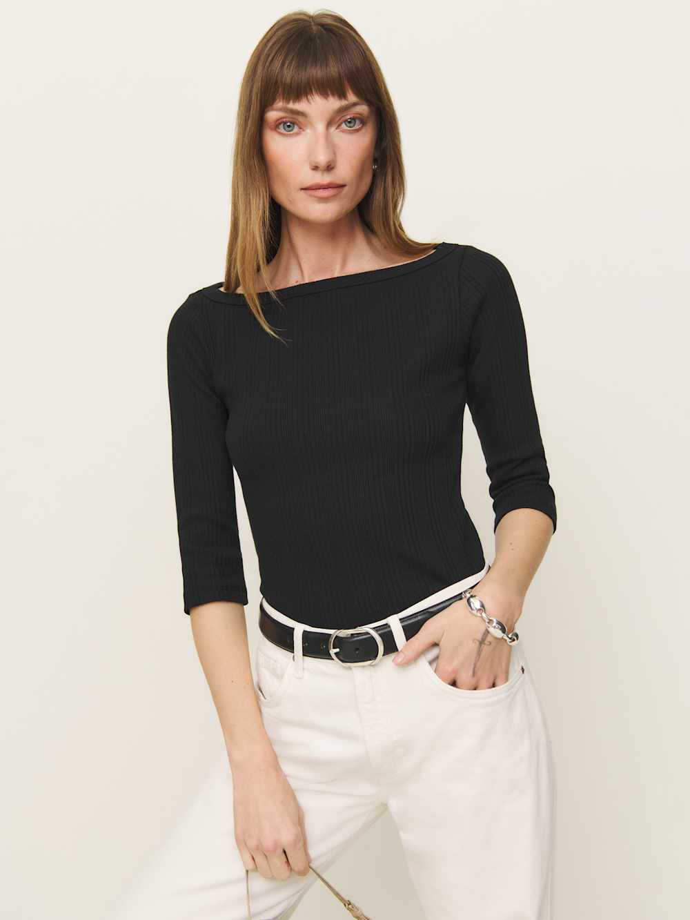 Reformation Kacey Knit Top - Black