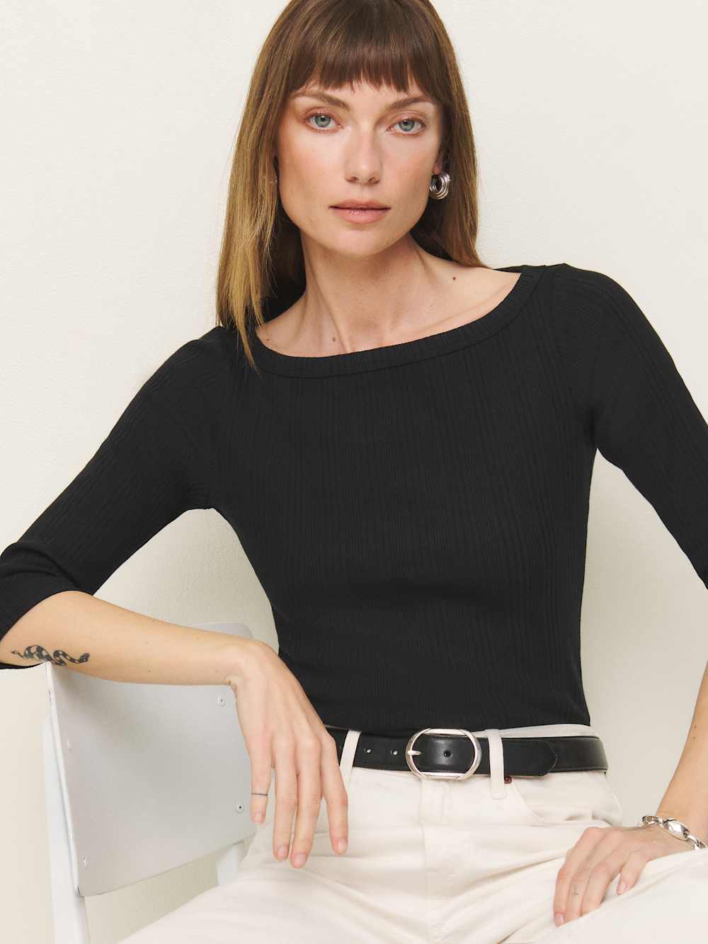 Reformation Kacey Knit Top - Black