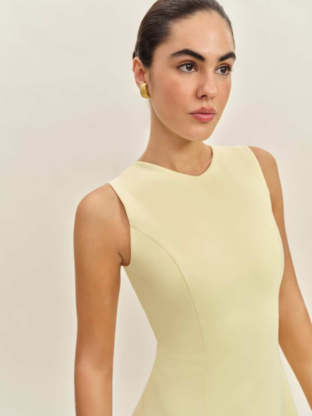 Reformation Ava Heavy Knit Dress - Lemon