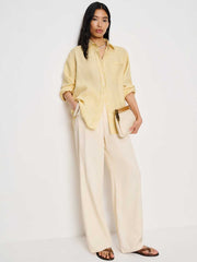 Reformation Eli Oversized Linen Shirt - Parmesan