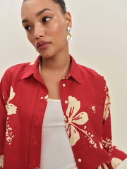 Reformation Eli Oversized Linen Shirt - Paradise Lost