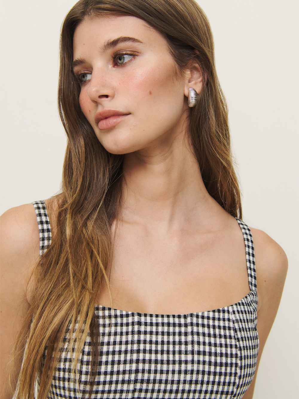 Reformation Hattie Linen Top - Remy Check