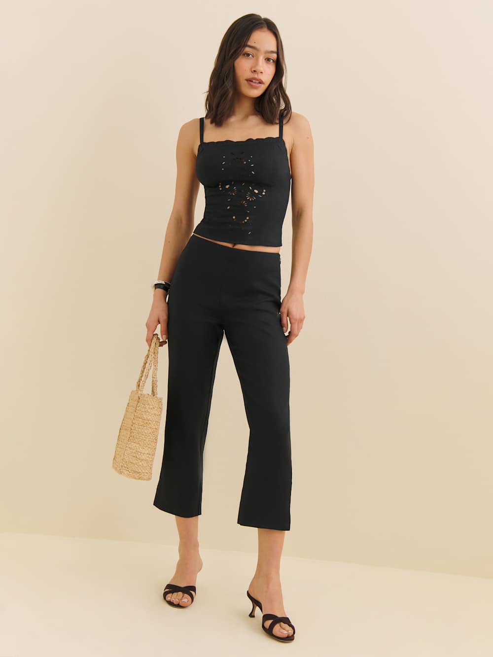 Reformation Eva Linen Top - Black