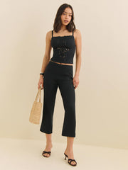 Reformation Eva Linen Top - Black