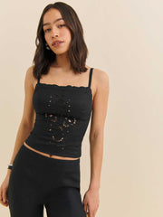 Reformation Eva Linen Top - Black