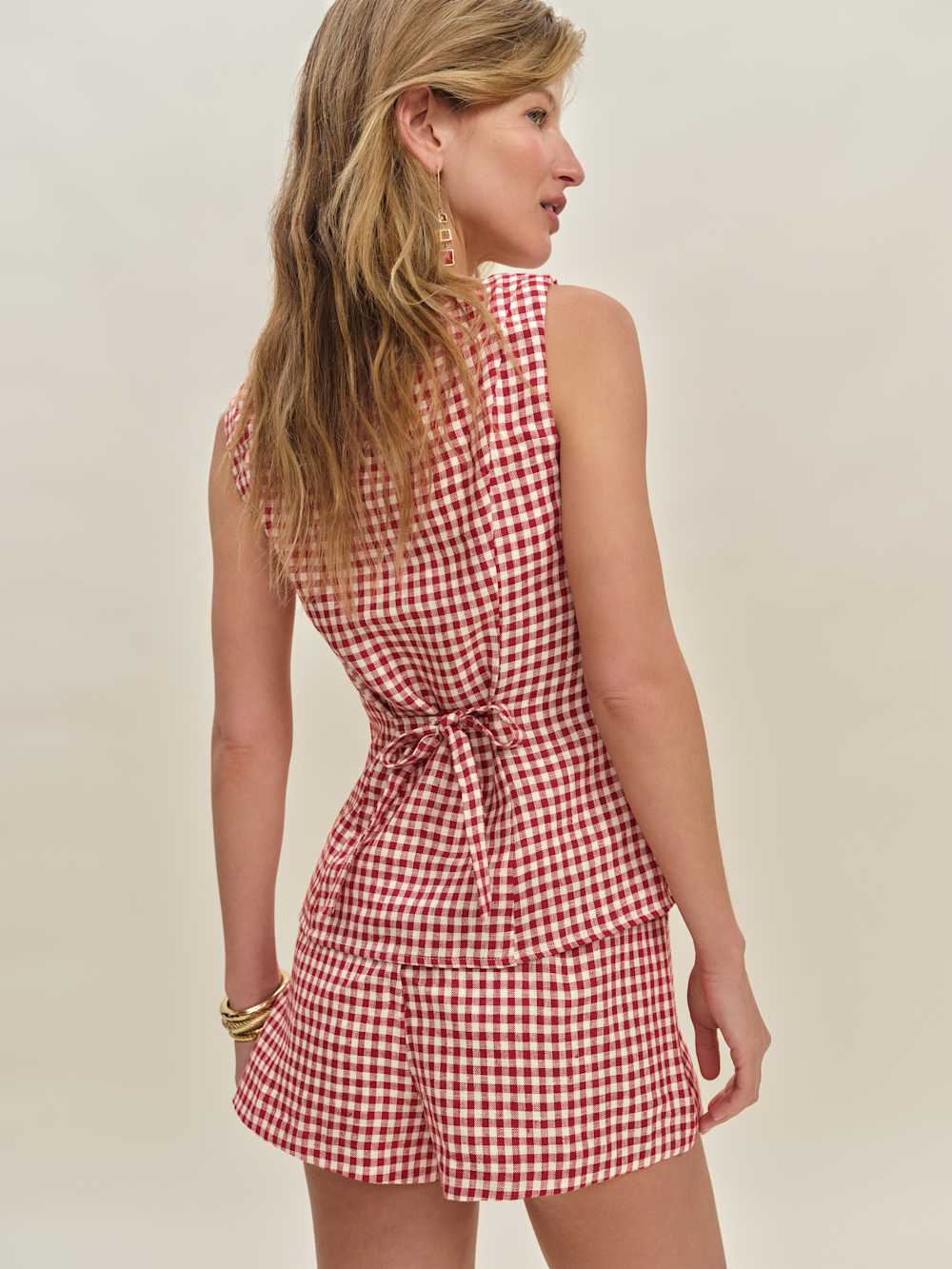Reformation Eliana Two Piece - Tomato Check
