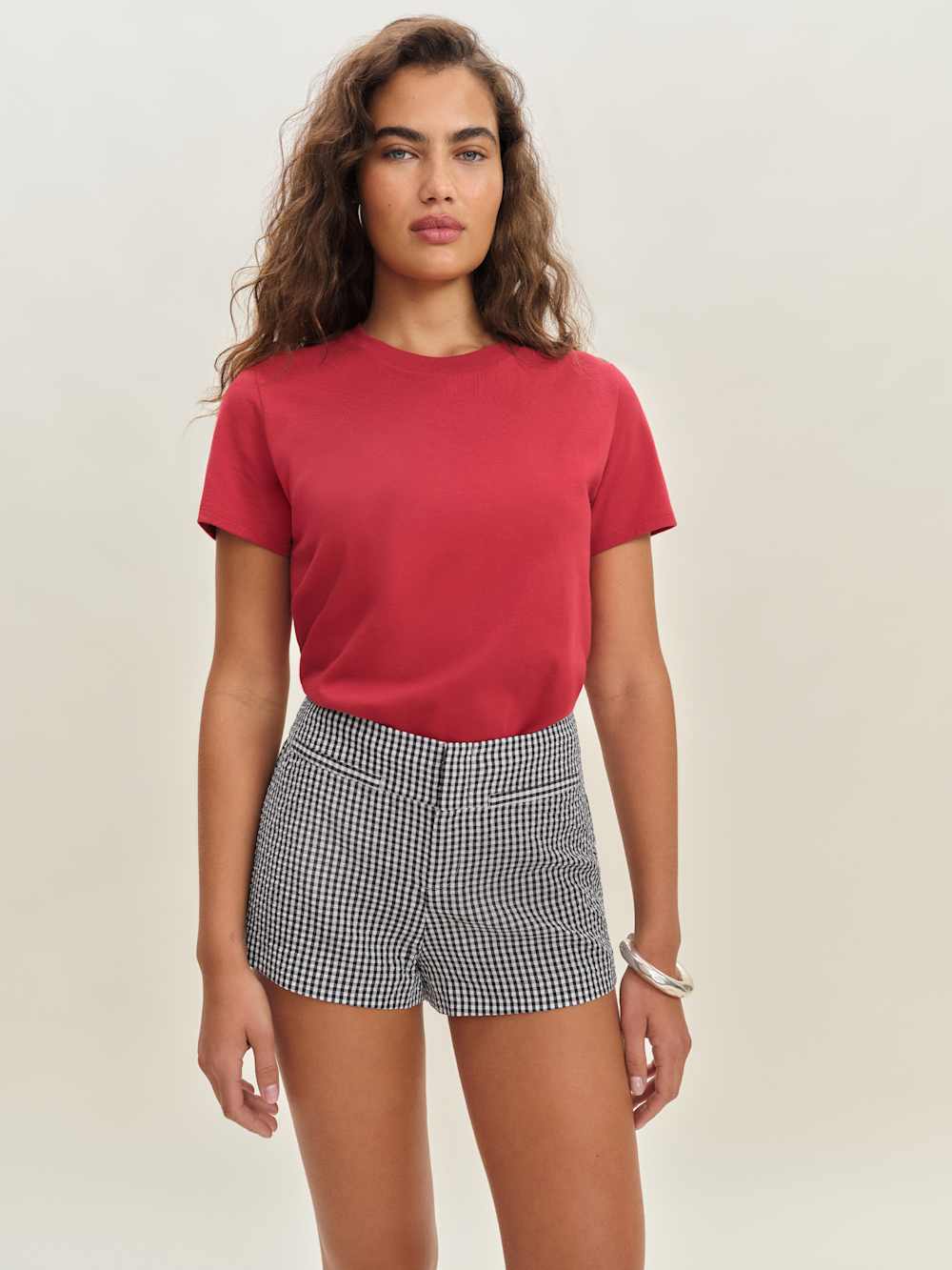 Reformation Everett Short - Black And White Check