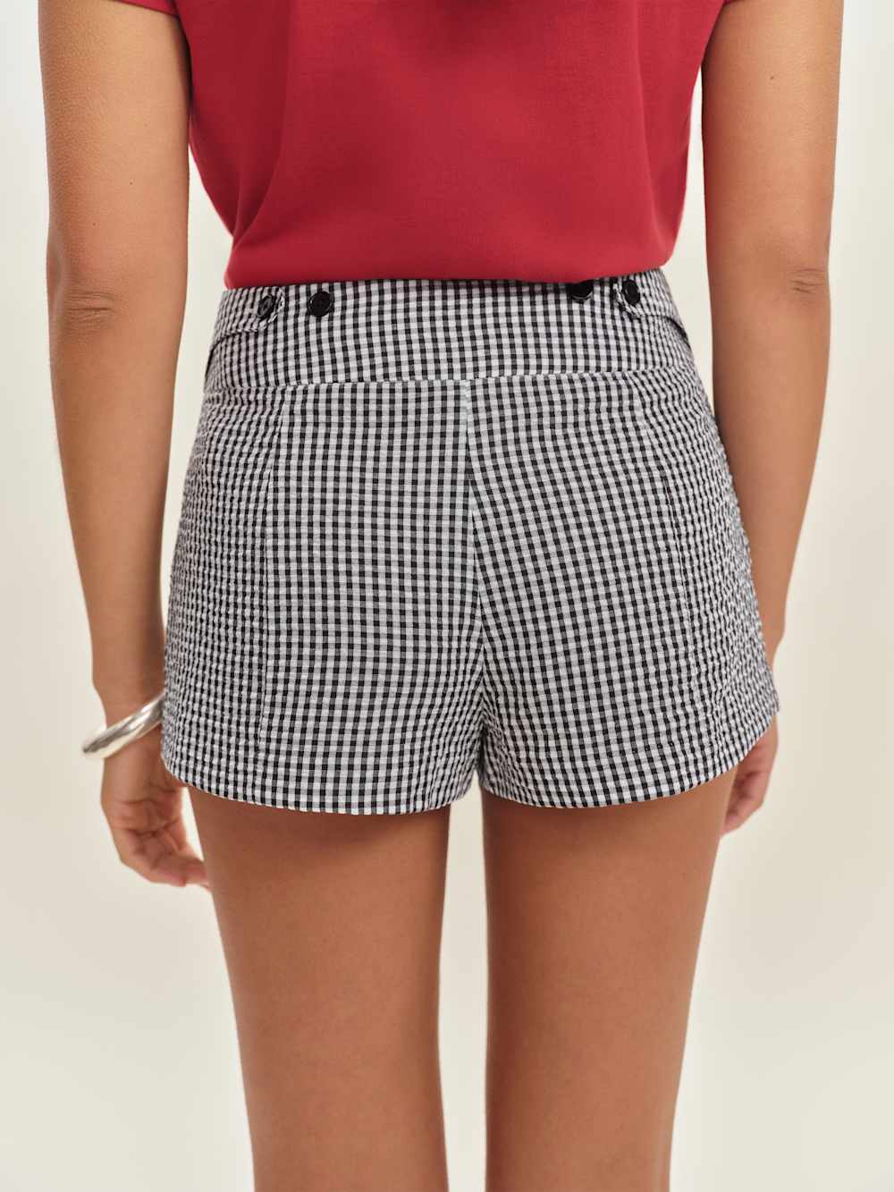 Reformation Everett Short - Black And White Check