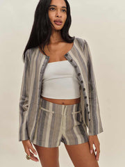 Reformation Everett Short - Cannes Stripe