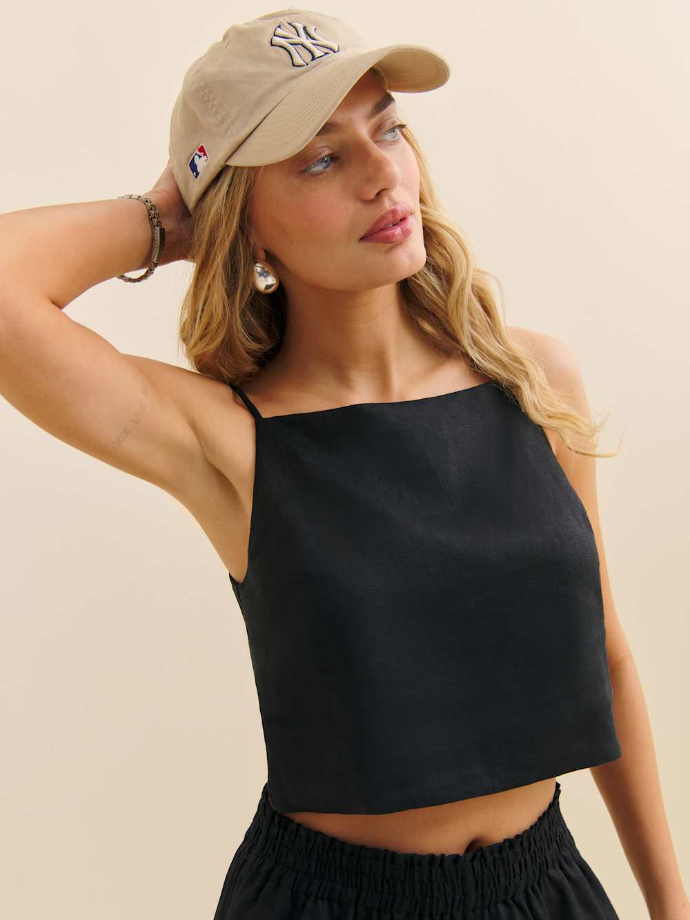 Reformation Kerri Linen Top - Black