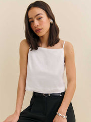 Reformation Kerri Linen Top - White