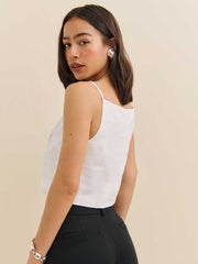 Reformation Kerri Linen Top - White