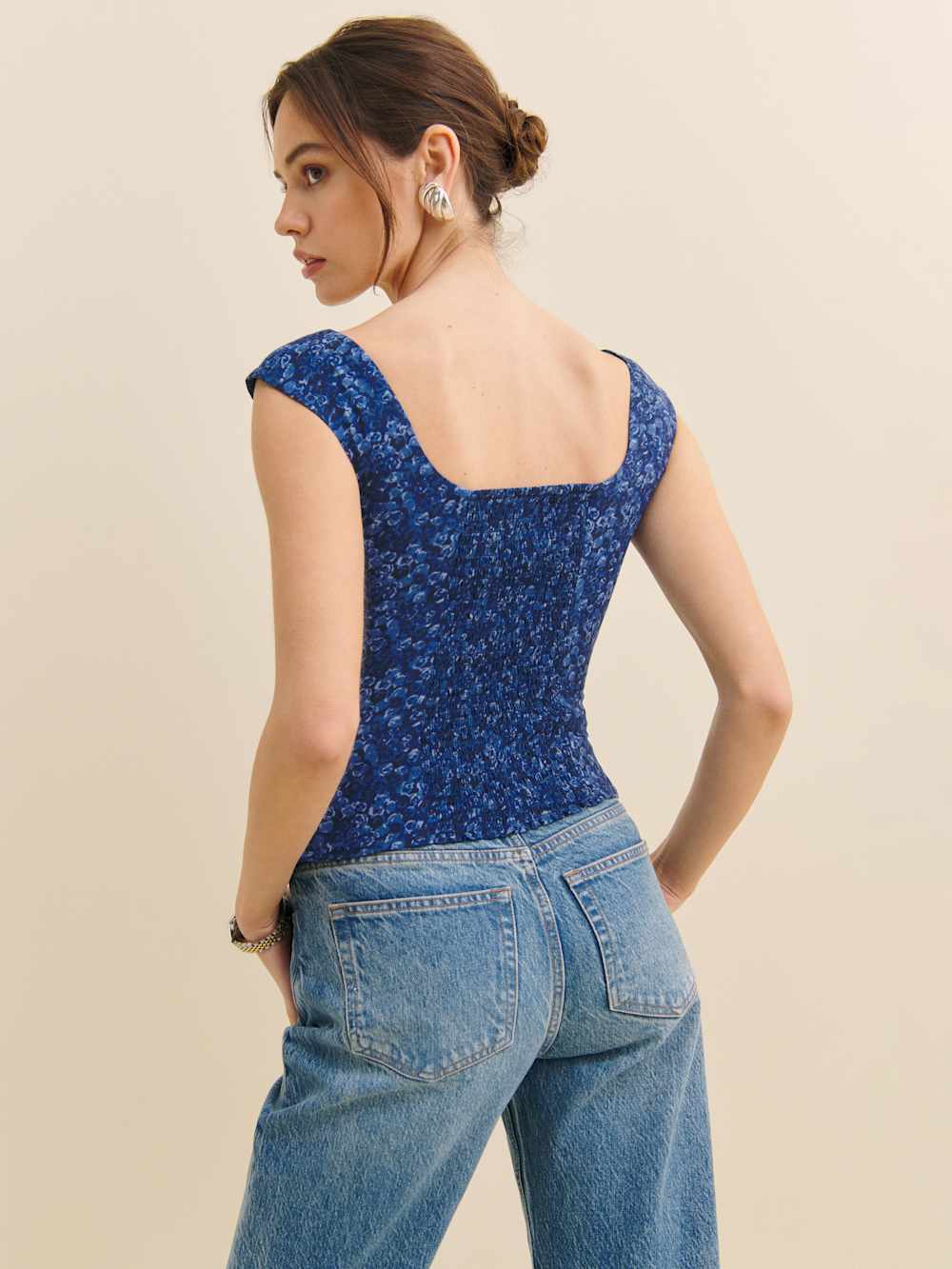 Reformation Navi Top - Blue Rose