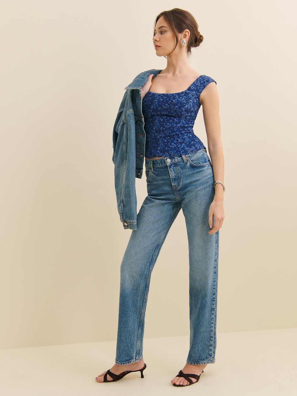 Reformation Navi Top - Blue Rose
