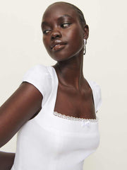 Reformation Loula Linen Dress - White