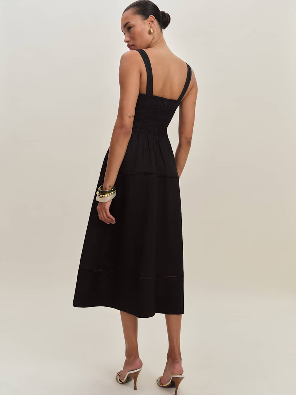 Reformation Everett Linen Dress - Black