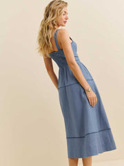 Reformation Everett Linen Dress - Cornflower