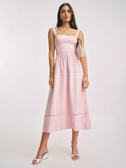 Reformation Everett Linen Dress - Cherry Blossom