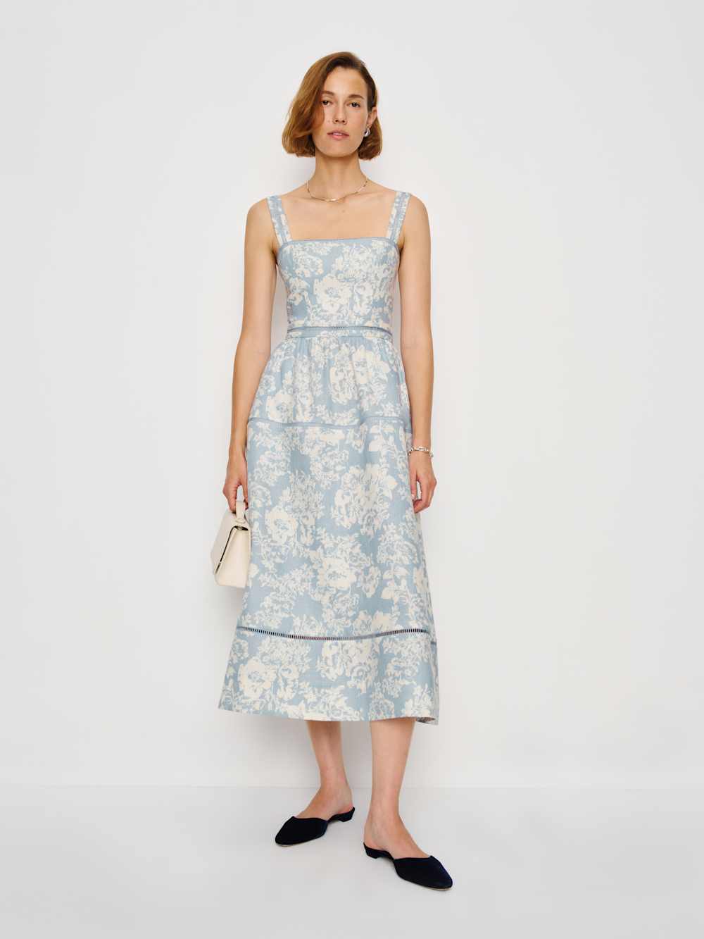Reformation Everett Linen Dress - Porcelain