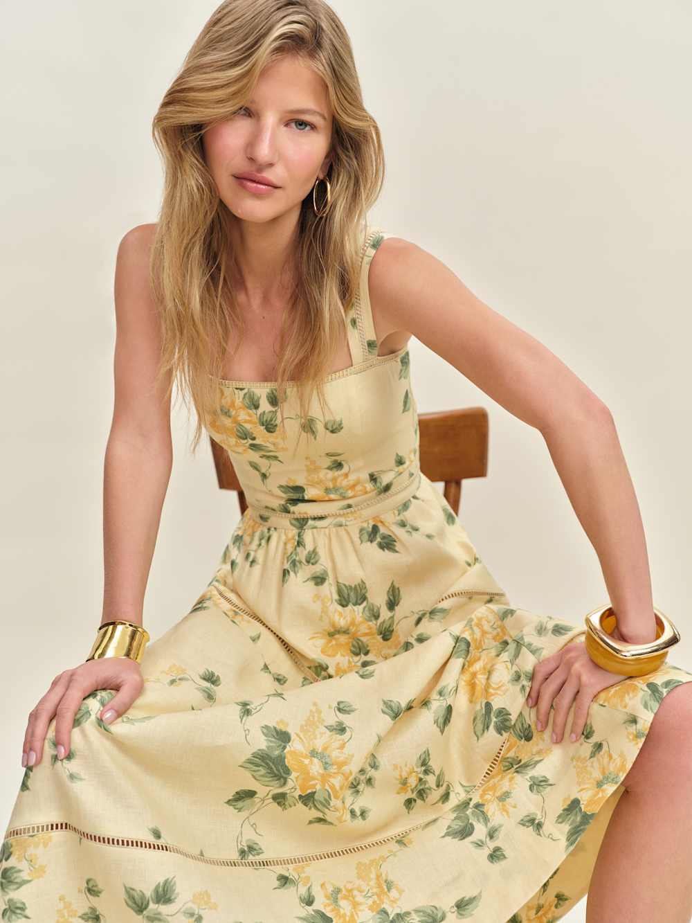 Reformation Everett Linen Dress - Radiance