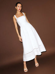 Reformation Everett Linen Dress - White