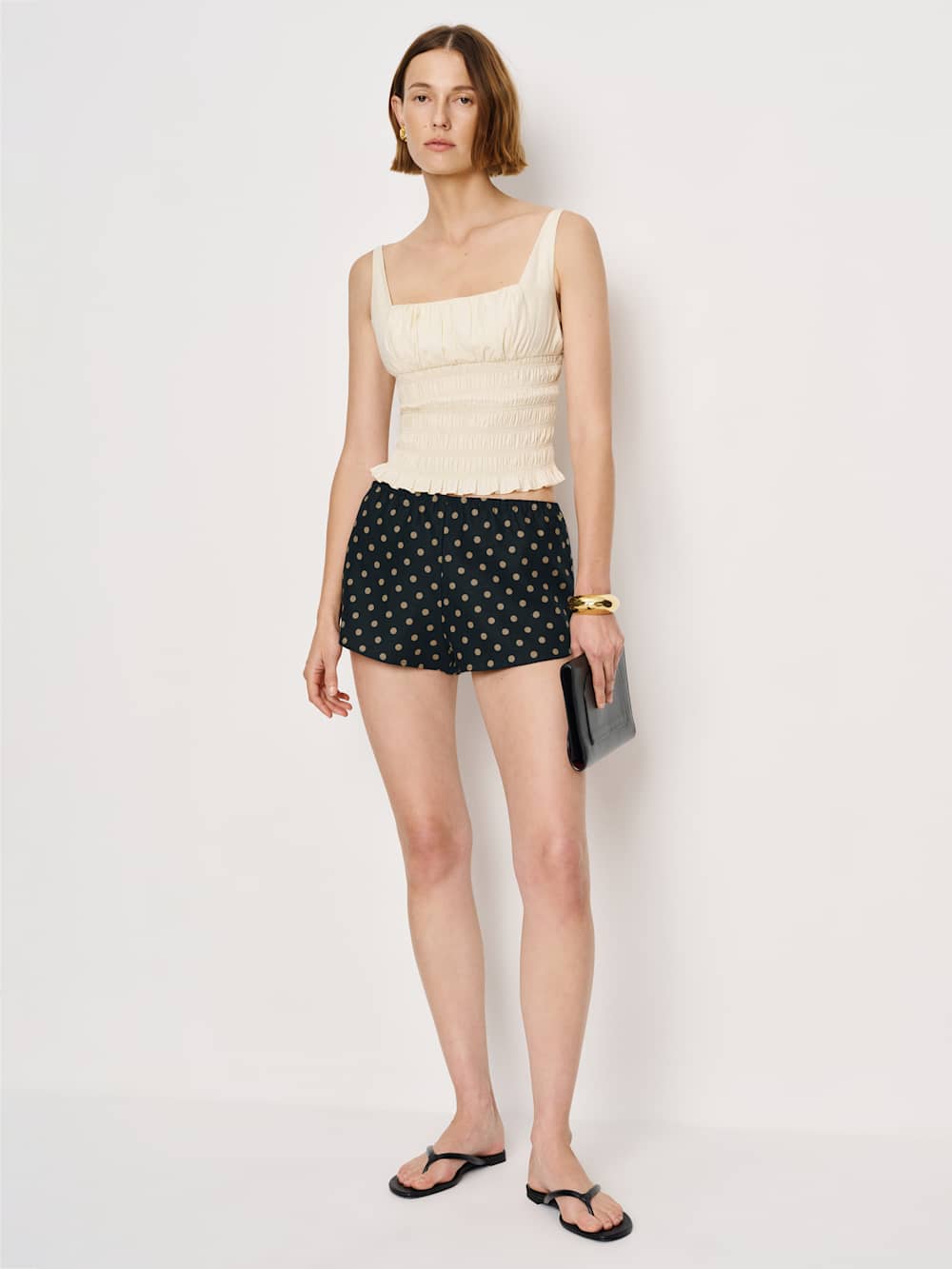 Reformation Tiffie Linen Short - Ritz Dot