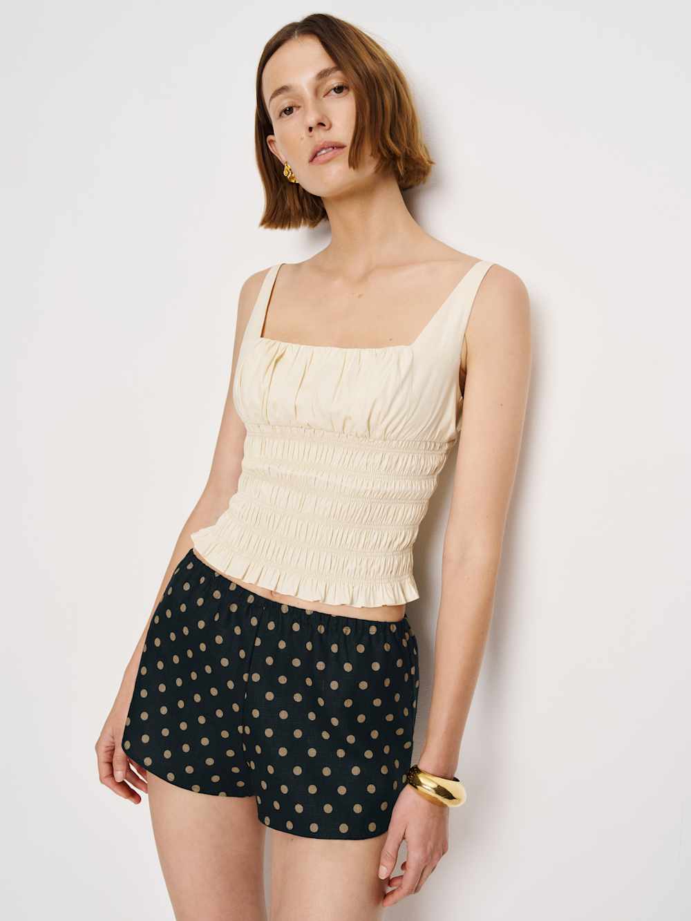 Reformation Tiffie Linen Short - Ritz Dot