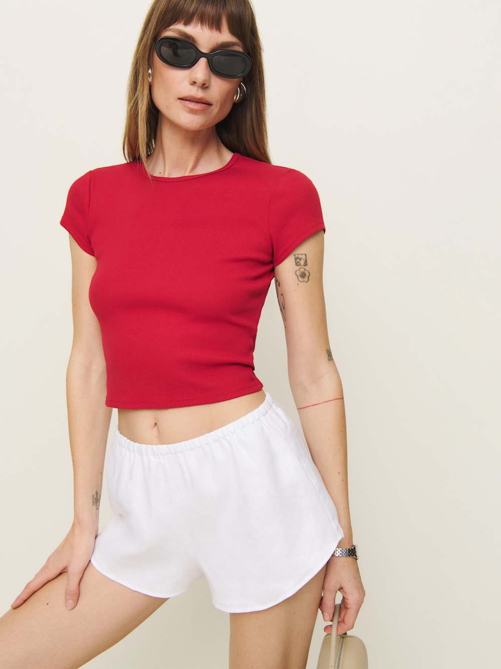 Reformation Tiffie Linen Short - White