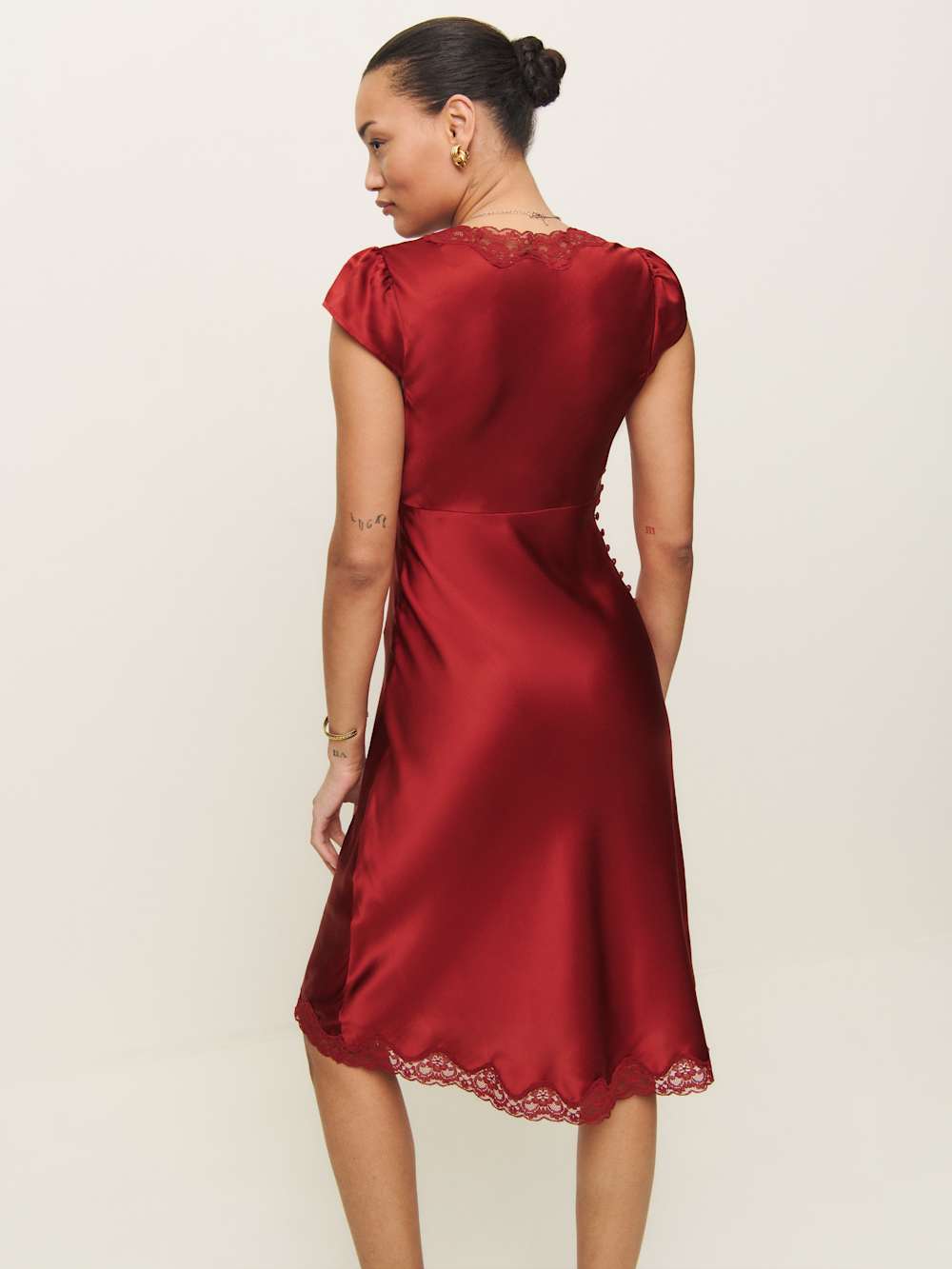 Reformation Florence Silk Dress - Sangre