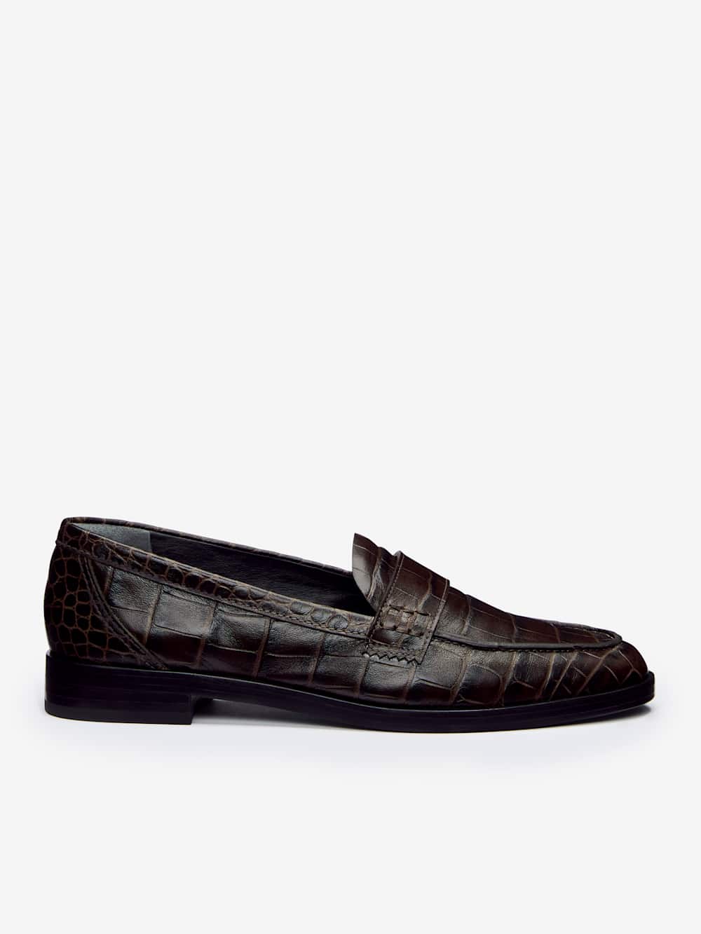Reformation Kaylee Loafer - Dark Chocolate Croc
